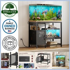 40-50 Gallon Fish Tank Stand with Power Outlets Storage Cabinet Heavy Duty