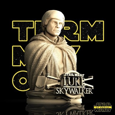Unhooded Luke Skywalker 3D Printed star wars statue Unpainted one piece! GREY