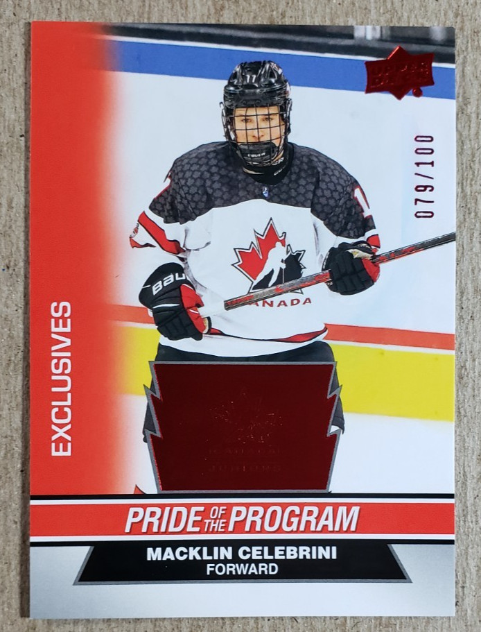 2023 Upper Deck Team Canada Juniors Exclusives Macklin Celebrini /100