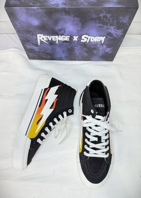 Revenge x Storm Vol. 2   Hi Top Black Flame Sneakers  -  Rare Brand  New In Box