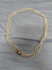 5 Strand Fresh Water Rice Pearl Necklace 32 Vintage