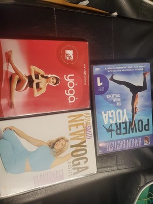 LOT OF 3:  Power Yoga: The Initial Challenge, Level 1 + KATHY SMITH + YOGA DVD