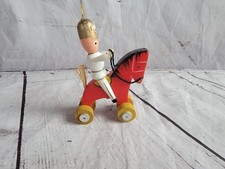Vintage Woodentoy Solder Riding Rocking Horse Christmas Ornament