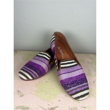 Teysha Handwoven Artisan Textile Leather Smoking Slipper Loafers Purple 40