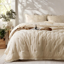 Quilt Set Queen Size- Lightweight Quilt Bedding Set with 2 Pillow Shams, Luxury