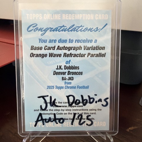 2025 Topps Chrome J.K. Dobbins Orange Wave Refractor (RAW)