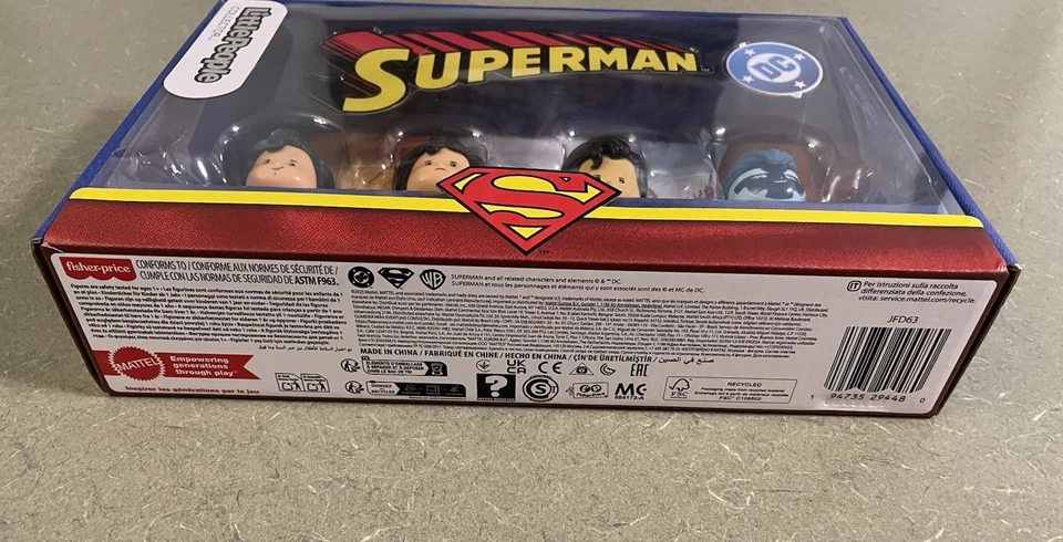 Fisher-Price Little People Collector DC Superman Figure Pack Toy 4 pc Set - Image 3 of 4