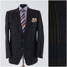 Mens Italian Blazer 44R US Size LUIGI BOTTO Check Purple Wool Sport Coat Jacket