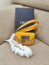 CHRISTIAN DIOR Clasp Lock Messenger Pouch Oblique Canvas and Leather Nano