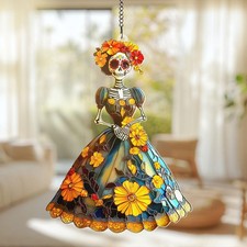 Day Of The Dead Acrylic Window Hanging Decor,...