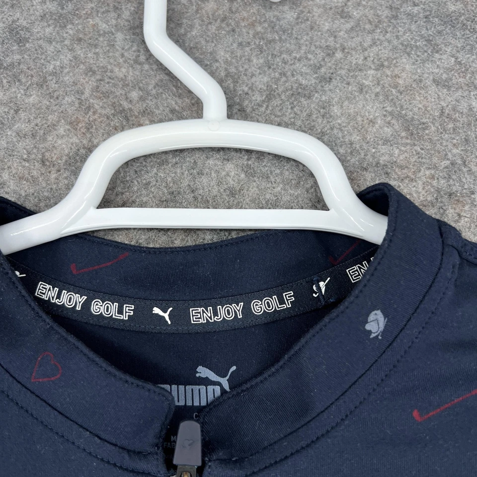 Camisa de golf Puma para mujer 2XL azul marino 1/4 cremallera cuello falso rendimiento estampado integral Foto 3 de 4