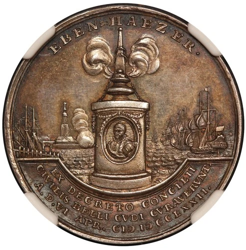 1772 Netherlands Flushing Liberation 200th Ann. Silver Medal NGC MS 64 - VvL-465