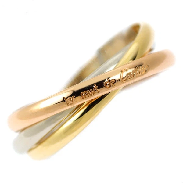 Cartier K18YG/WG/PG Ring Trinity 49 - Auth free shipping from Japan- Auth SELBY_