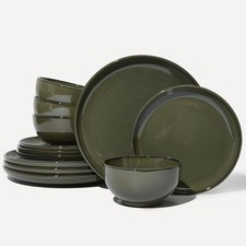 Santorini Mist Terracotta Reactive Glaze Plates and Bowls Sets Stoneware US