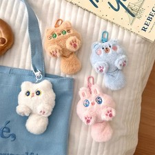 Cute Cat Plush Toy Doll Keychain Fluffy Soft Stuffed Toy Backpack Bag Pendant AU