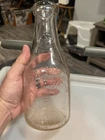 One Quart EmbossedClear Glass Classic Vintage  1 qt Milk Bottle!!