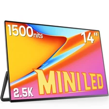 UPERFECT 14" 2K Portable Monitor MINI LED Screen Display Mini HDMI USB-C 1500nit