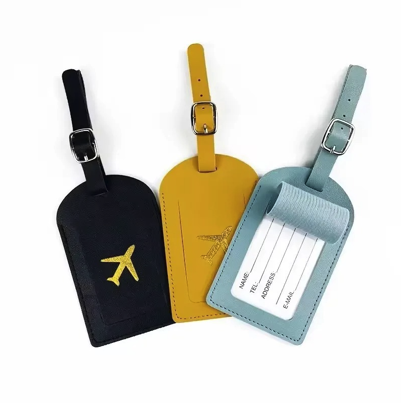 Étiquette De Valise En Cuir Véritable - Porte-adresse Pour Bagage (1 Pièce, Neuve)