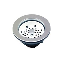 Master Plumber 495-770 Chrome with White Sink Strainer, 3-1/2-Inch