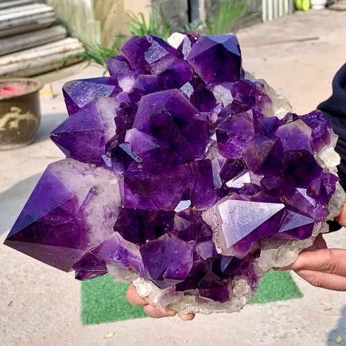 14.78LB Natural amethyst geode quartz cluster crystal specimen healing - 第 4/15 張圖片