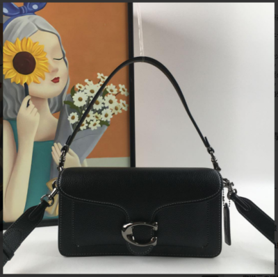 COACH CH857 Tabby Shoulder Bag 26 Polished Pebble Leather Black