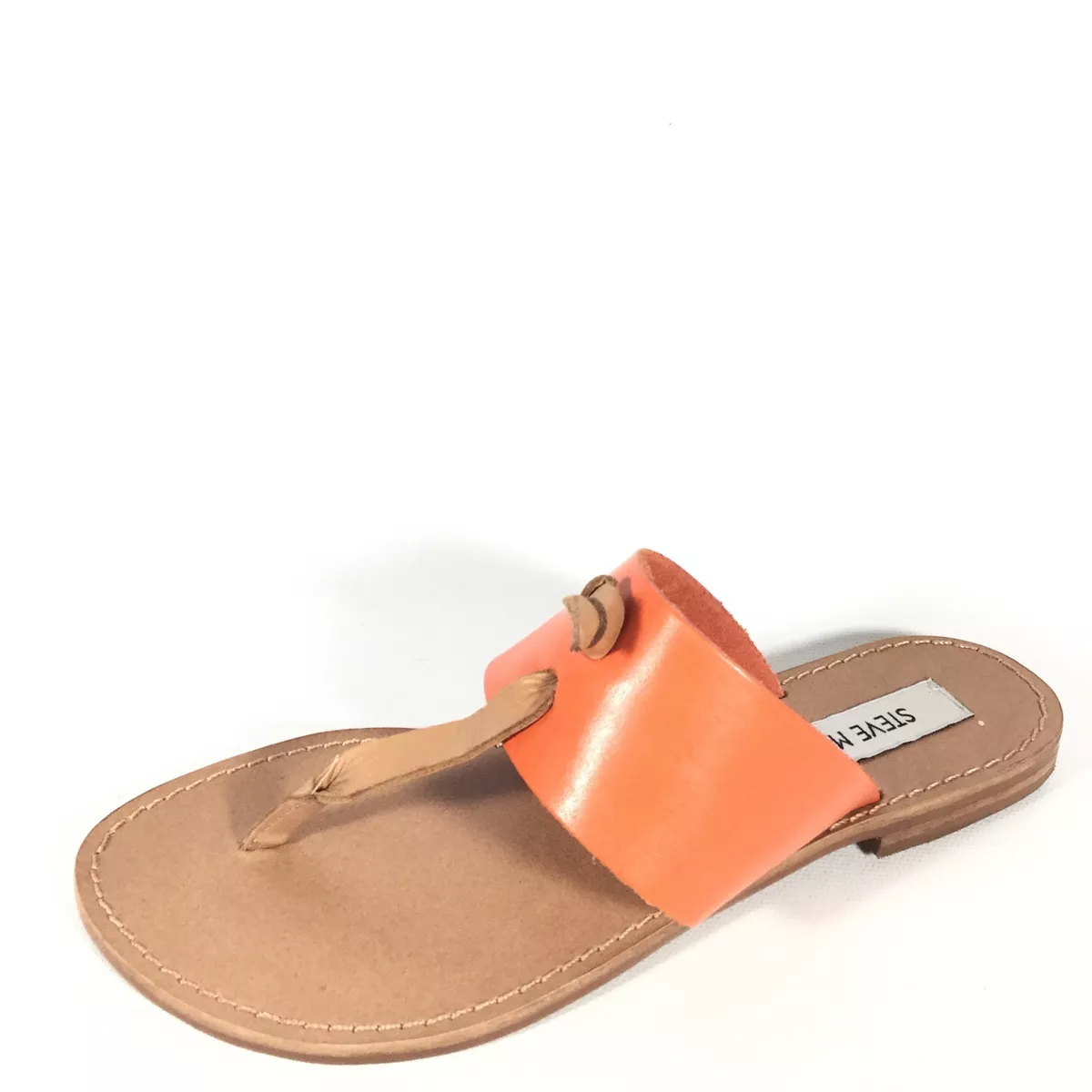 Steve Madden Olivia Women s Size 6 M Orange Leather Flip Flop Sandals