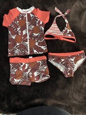 Garnet Hill Kids Girls Swim Bikini and Rashguard Size 6