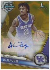 DJ WAGNER 23/24 Bowman Chrome U University 1st GOLD WAVE Refractor Auto / 50