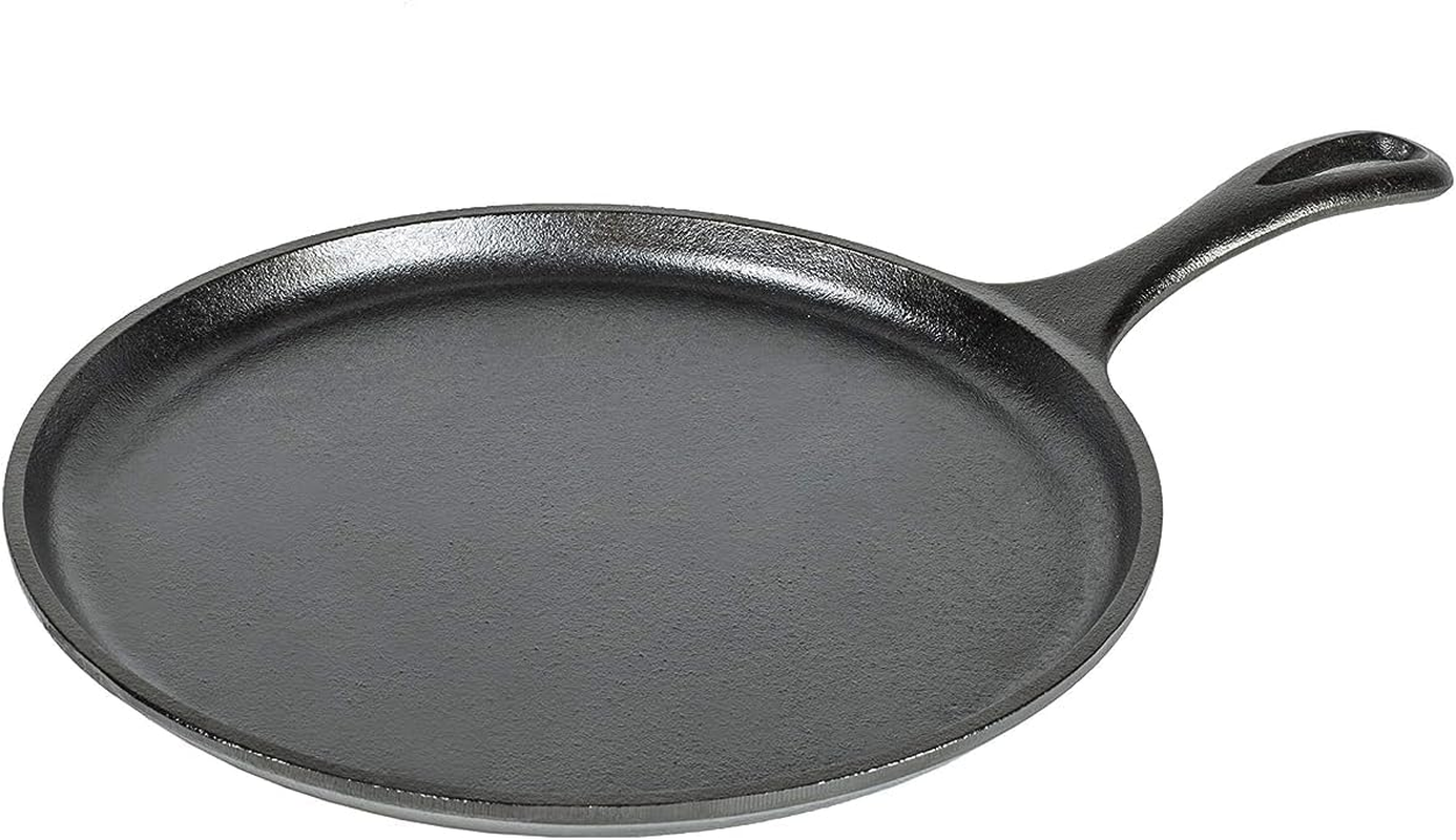 Lodge Pre-Seasoned 10.5-Inch Cast Iron Round Griddle  