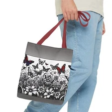 Butterfly Tote Bag, 3 Sizes & 3 Handle Colors, Ideal for Daily Use & Gifts