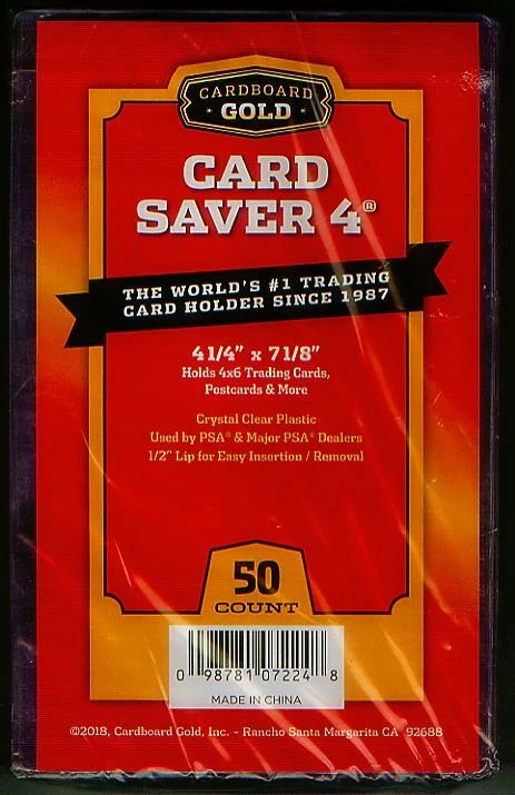 50 COUNT Cardboard Gold Card Saver 4 Holder IV 4 1/4" X 7 1/8" 1 PACK NEW!!!!