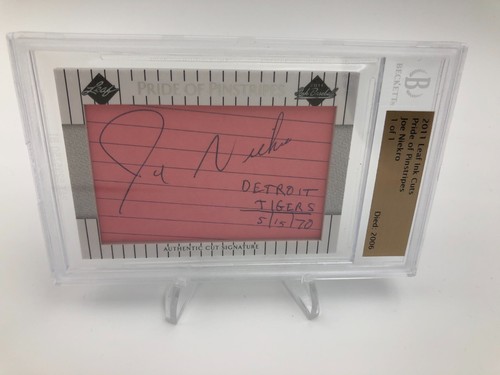 JOE NIEKRO AUTO 2011 Leaf INK CUTS 1 of 1 Pride Pinstripes Card BECKETT RARE 1/1 - Picture 5 of 9