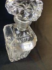 Crystal Square Spirit Decanter with stopper and Stieff Historic Newport Label