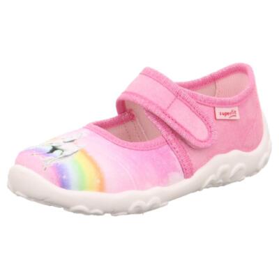 Superfit Mädchen Hausschuh Bonny 00281-5530 Einhorn Regenbogen Klett Gr.23-35