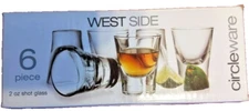 Circleware Westside Clear Heavy Base Glass Shot Glass Bar Set 2 Ounce Set of 6