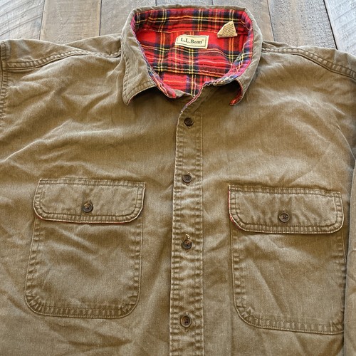 LL Bean Canvas Plaid Flannel Lined 
