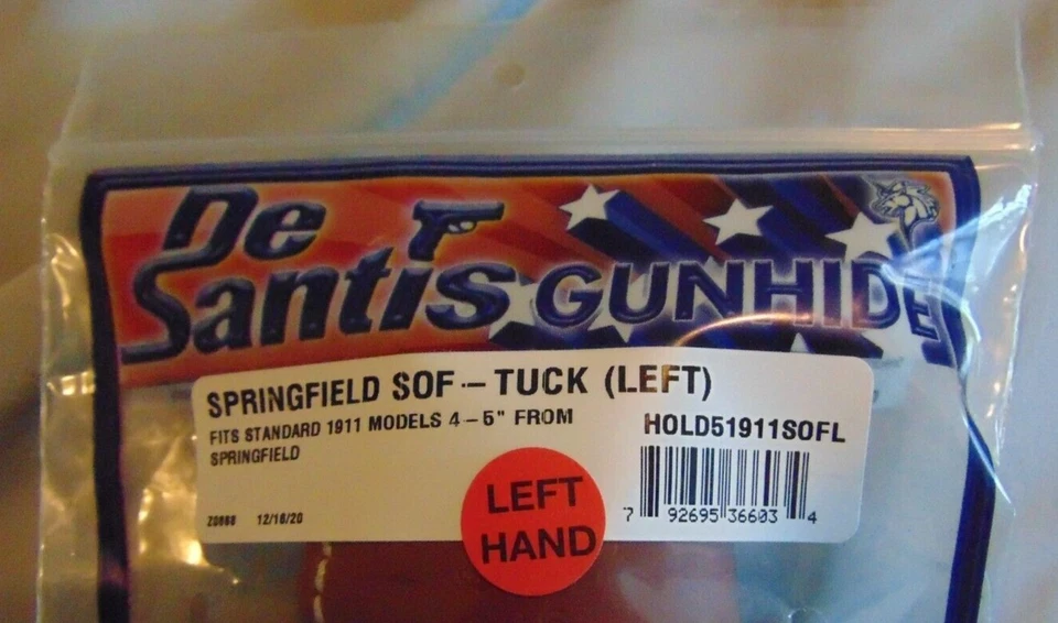 De Santis 软垫枪套 - Springfield 1911 4-5 英寸 LH - 全新 — 第 2/4 张图片