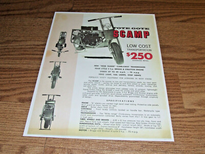 WOW! Vintage & RARE TOTE GOTE SCAMP AD 8 1/2'' X 11''  REPRODUCTON 