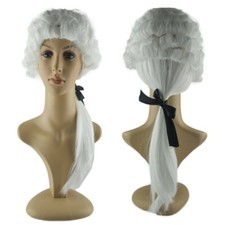 Unisex Lawyer Judge Wig Party Performance Props Cosplay Wig White