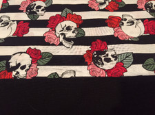 Striped Skulls w/ Roses Baby Infant Toddler Girls Dress You Pick Size