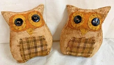 Primitive Bowl Fillers/Farmhouse/Owls/Set of Two/Fall/Grunged