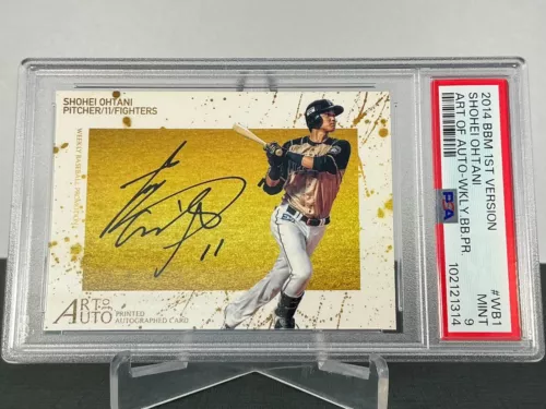 SHOHEI OHTANI 2014BBM 1ST VERSION ART OF AUTO-WEEKLY.PROMO #WB1 PSA9 MINT!