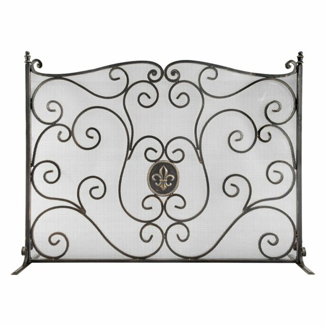 Fleur De Lis And Mesh Fireplace Screen For Sale Online Ebay