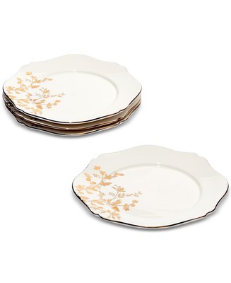 Charter Club Gilded 4 Pc. Salad Plates 8.27'' Diameter (21cm) - Gold Multi