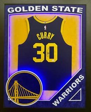 Steph Curry Autograph Golden State Warriors Authentic Jersey Framed W/LEDS JSA