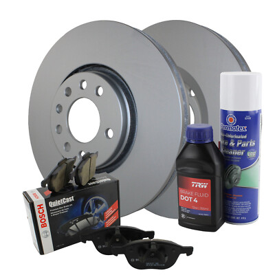 Front Brake Kit 314mm Vented Rotors & Bosch QuietCast Semi-Met Pads For 9-3 9-3X