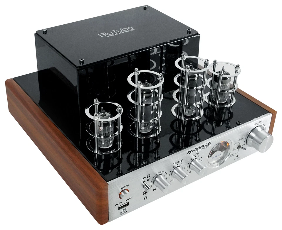 Rockville Blutube WD 70w Bluetooth Tube Amplifier/Home Stereo Receiver 2-Tone - Image 4 of 4