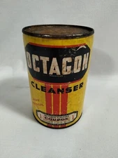 VINTAGE OCTAGON CLEANSER CARDBOARD TIN FULL COLGATE PALMOLIVE PEET Unopened 