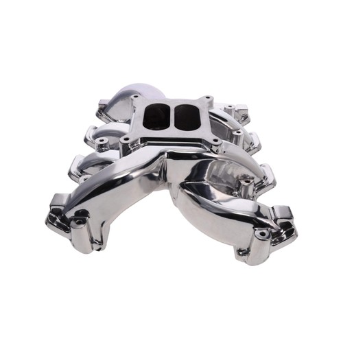 Rectangle Port Carbureted Dual Plane Aluminum Intake Manifold Polished for GM LS - Picture 2 of 3