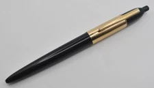Eversharp Black Button Green Retractable & Gold Ballpoint Pen c.1950 USA #004